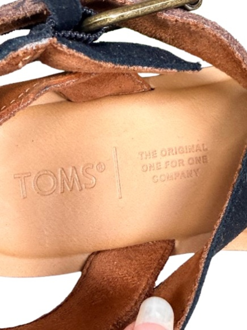TOMS Sidney Sandals W7 Suede Animal Hybrid Print Boho Comfort Mobwife - Picture 9 of 11